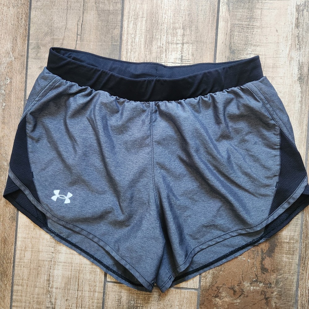 Under Armour Women's Fly By 2.0 Running Shorts Gray HeatGear Size Small Lined