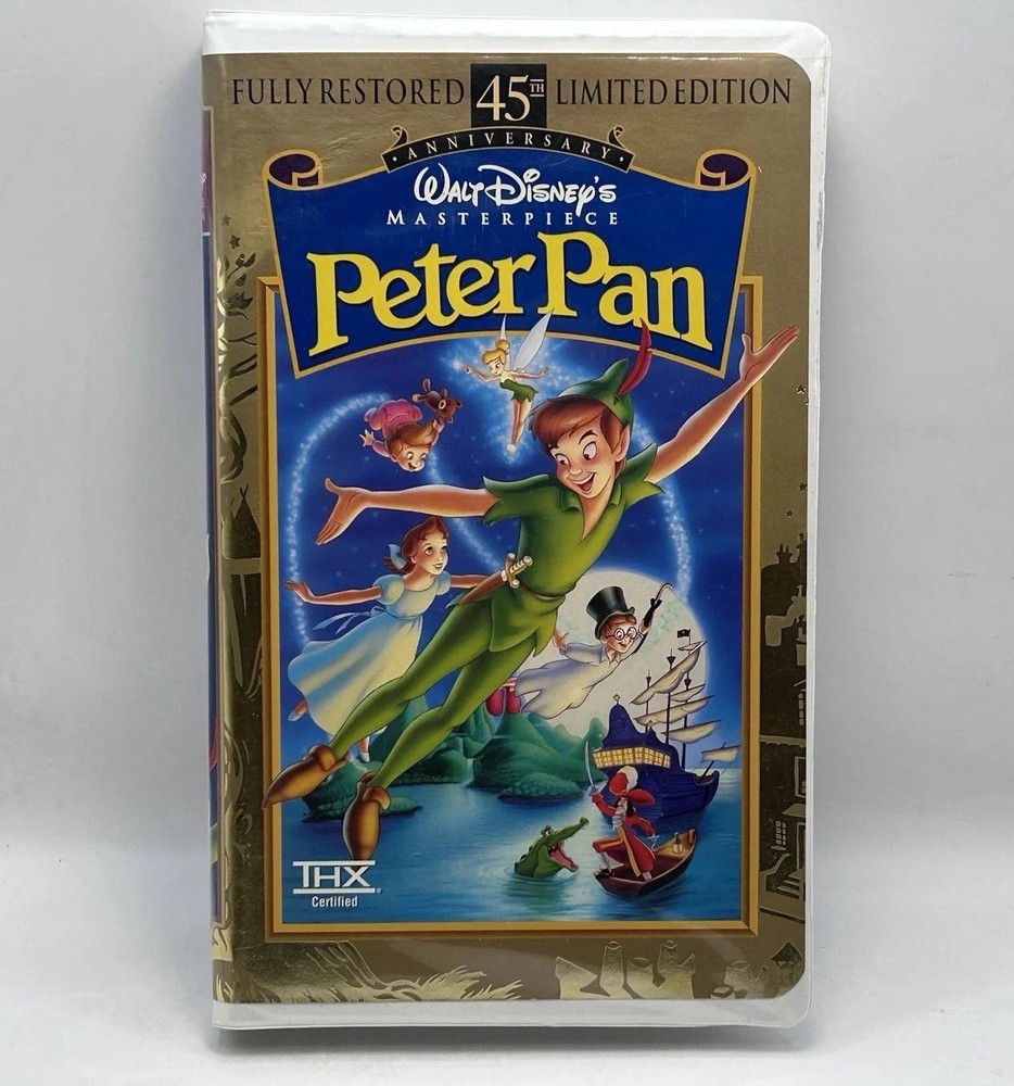 Peter Pan VHS Disney Video Tape Masterpiece 45th Vintage Clamshell Nearly New!