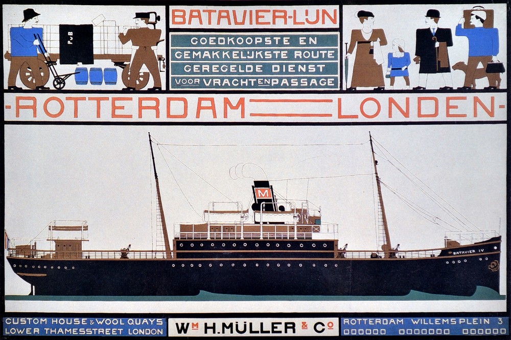 Batavier Lun Rotterland Londen. Decorative Poster. Graphic Art Design 4042