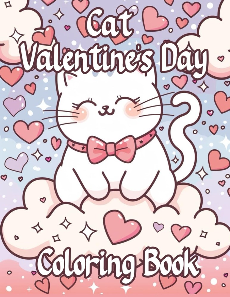 Cat Valentine's Day Coloring Book