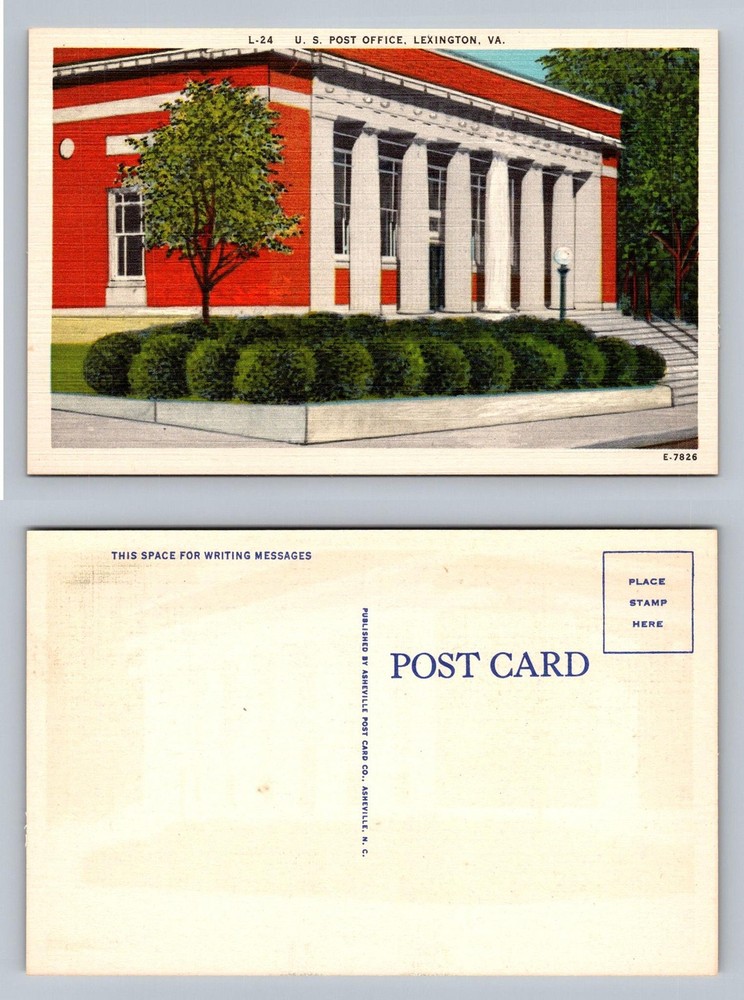 Lexington, VA-Virginia United States Post Office Brick Building Vintage Postcard