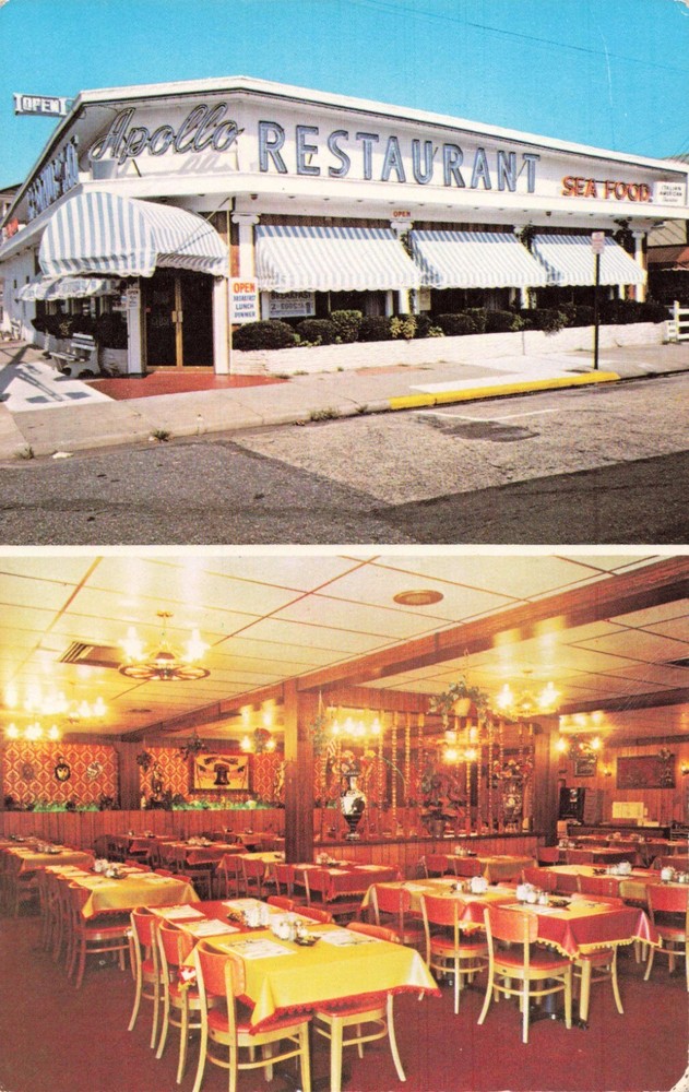 Apollo Italian Restaurant Wildwood New Jersey NJ Chrome c1970 Postcard