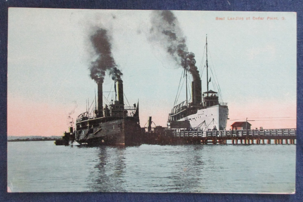 ca1910 Cedar Point Ohio Steamers at Boat Landing Postcard