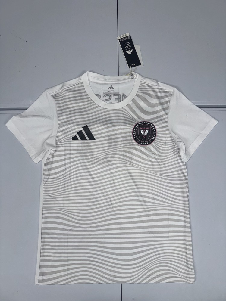 Adidas Women Short Sleeve Inter Miami Leo Messi Jersey T-Shirt Shirt White $60
