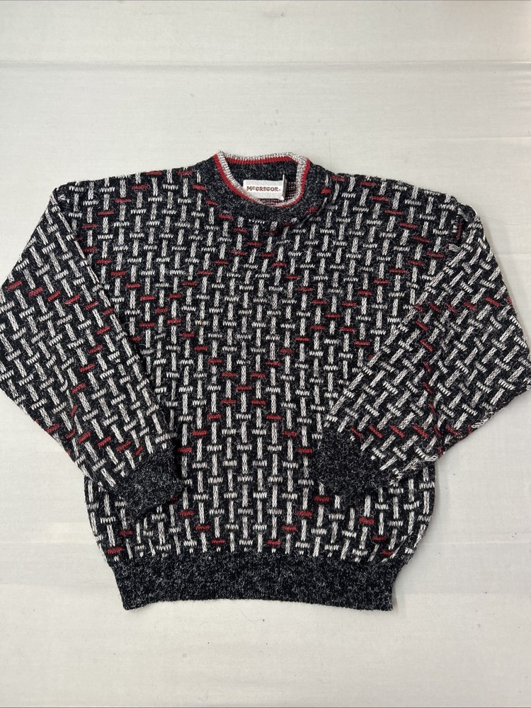 Vintage 80’s Mcgregor Cosby Sweater  Coogi Style Geometric Knit Large