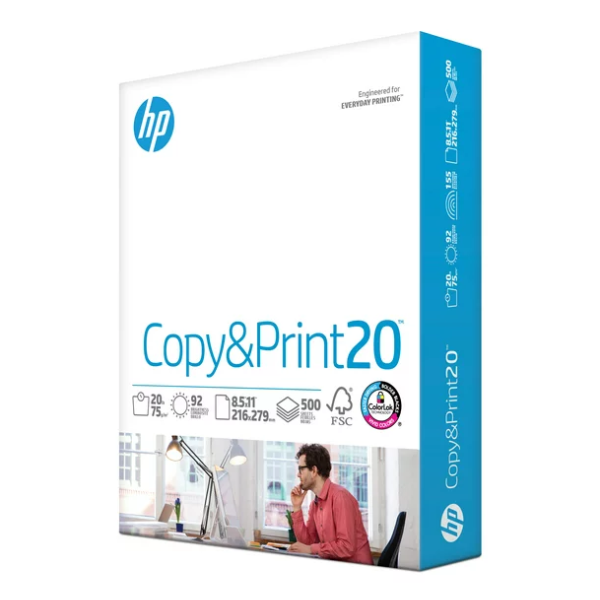 HP Printer Paper Office 20 8.5'' X 11'' Copy Print Letter Size 1 Ream 500 Sheets