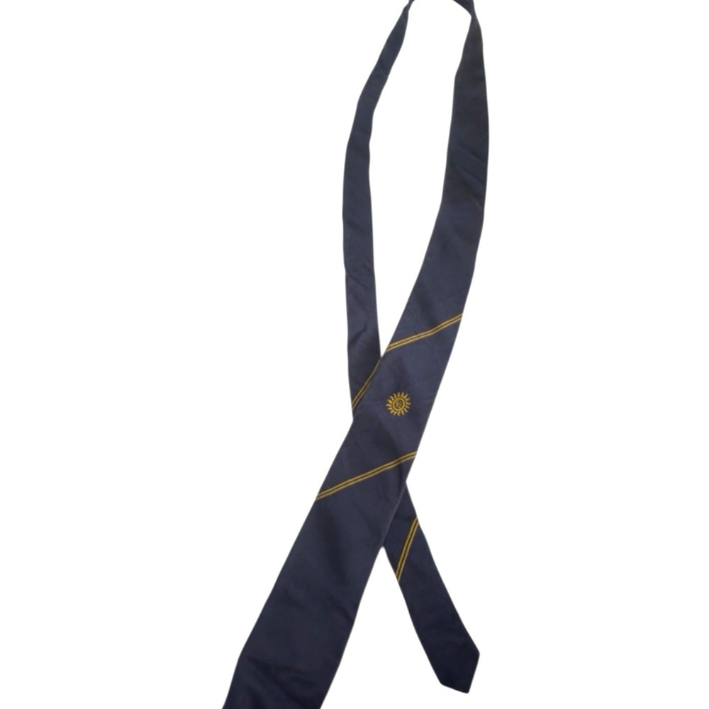 Lanvin Navy Blue Tie with Gold Accents