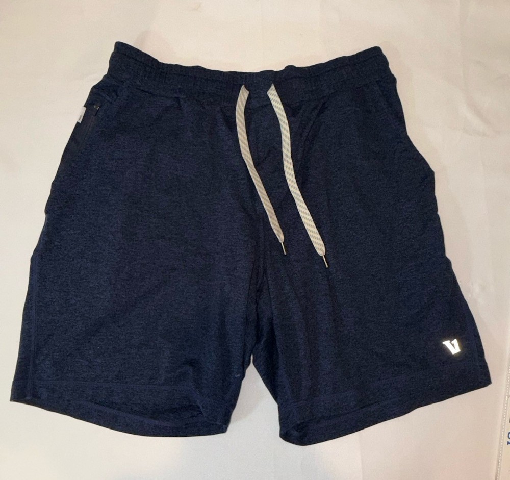Vuori Men’s Shorts Ponto Performance Short  Blue Charcoal Heather Size Large