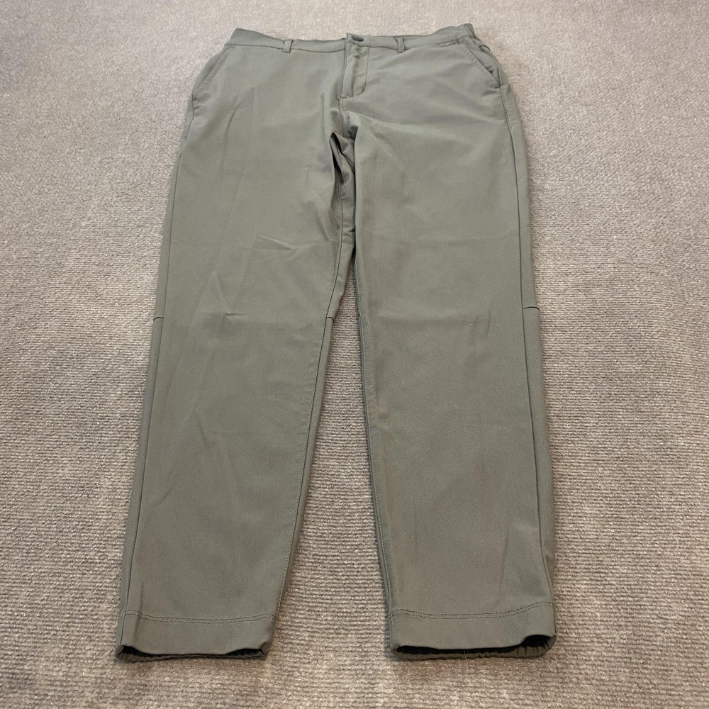 Cuts Jogger Pants Mens Medium Green Elastic Cuff Performance Business Casual