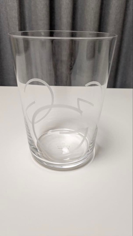 Gucci Logo Glass Cup 12cm New Unused Home Decor