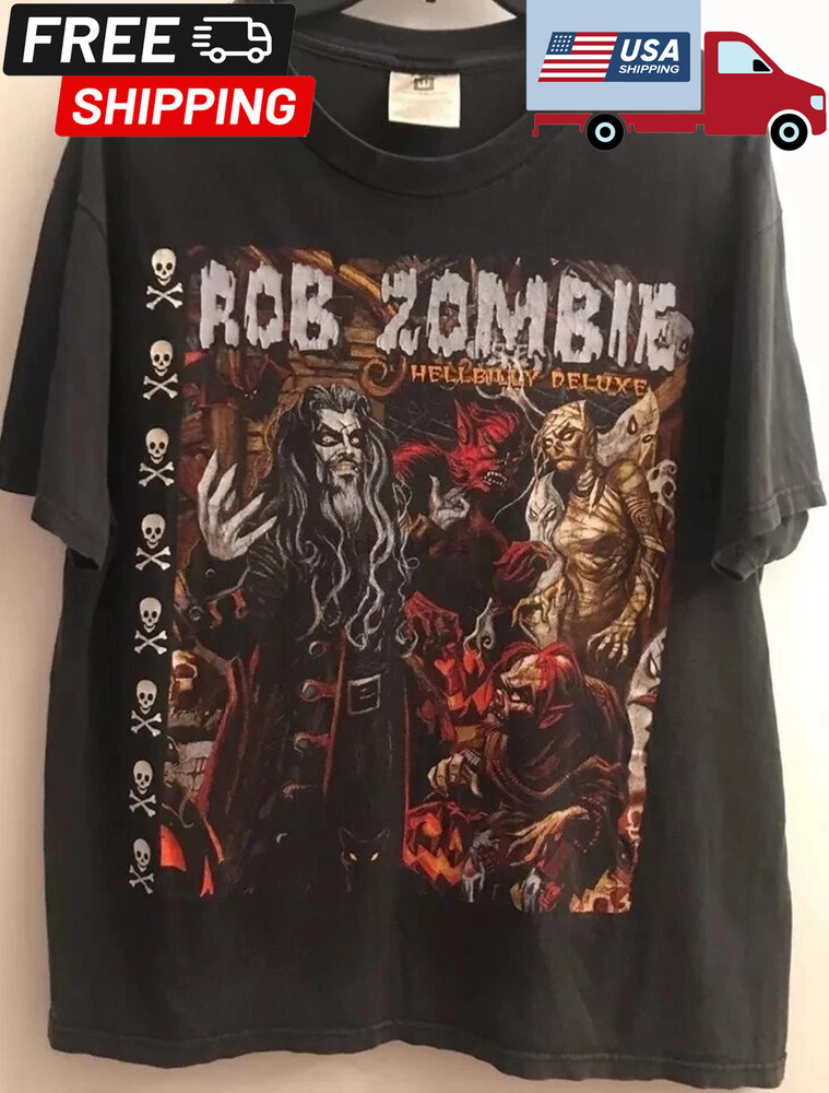 Vintage 1998 Rob Zombie Hellbilly Deluxe Tour T-shirt, Cotton T-shirt,Size S-5XL