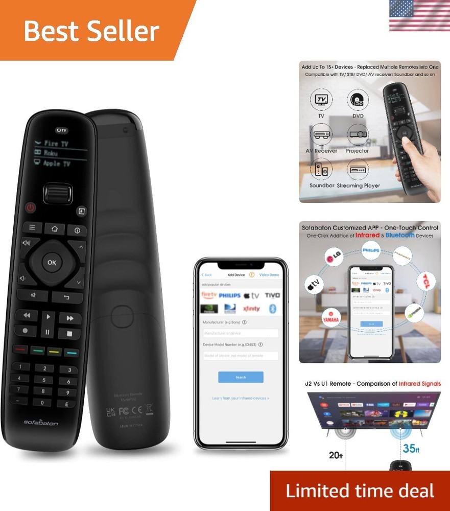 U2 Universal Remote with Customizable APP, All-in-one Smart Remote Control, C...