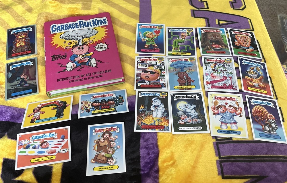 15+ Assorted Garbage Pail Kids Cards & Book Topps Collectable Music Menu Puzzle
