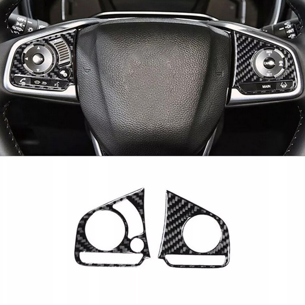 Honda CR-V 2017-2021 Carbon Fiber Steering Wheel Button Cover Trim