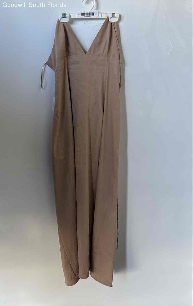 Zara Womens Brown Sleeveless Cut-Out Maxi Dress Size XL With Tag