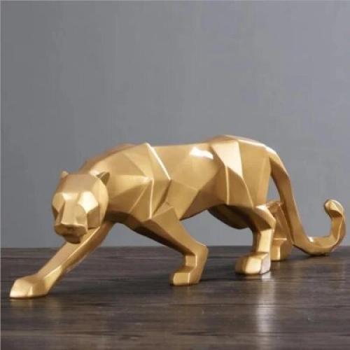 Figurine Animal Leopard Resin Geometric Abstract  Carved Decor Medium，ornament