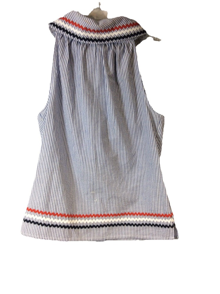 STS Sail To Sable Red White Blue Striped Sleeveless Top XS 0730276