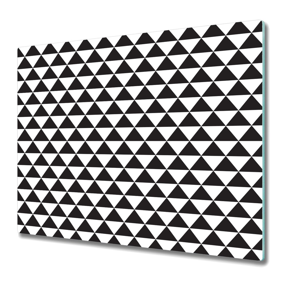 Glass Cutting Board Geometric Triangle Black and White Modern 60x52