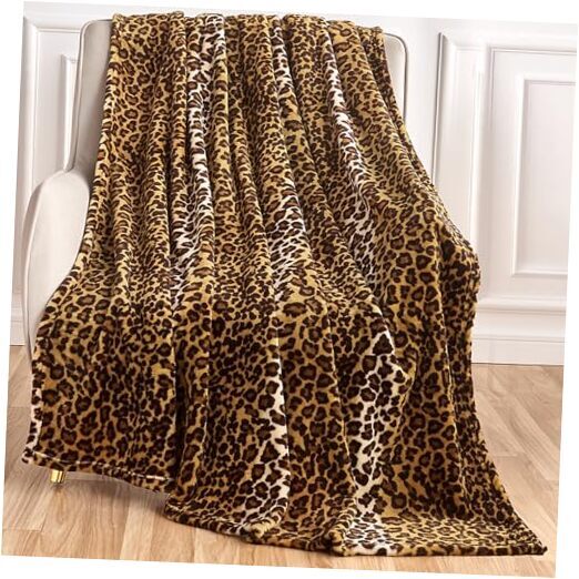 Leopard Print Blanket Fleece Throw Blanket for 50