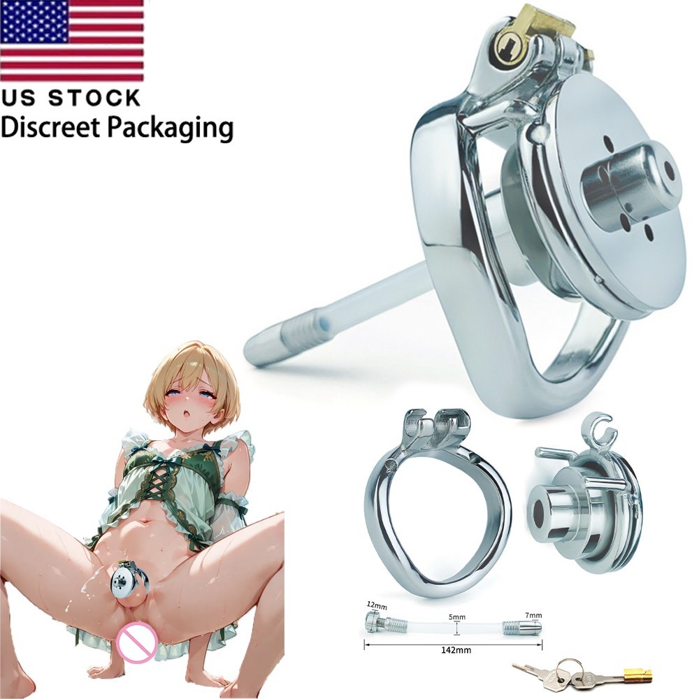 4 Male Chastity Cage with Lock Ring Male Stainless Steel Penis Restraints Device