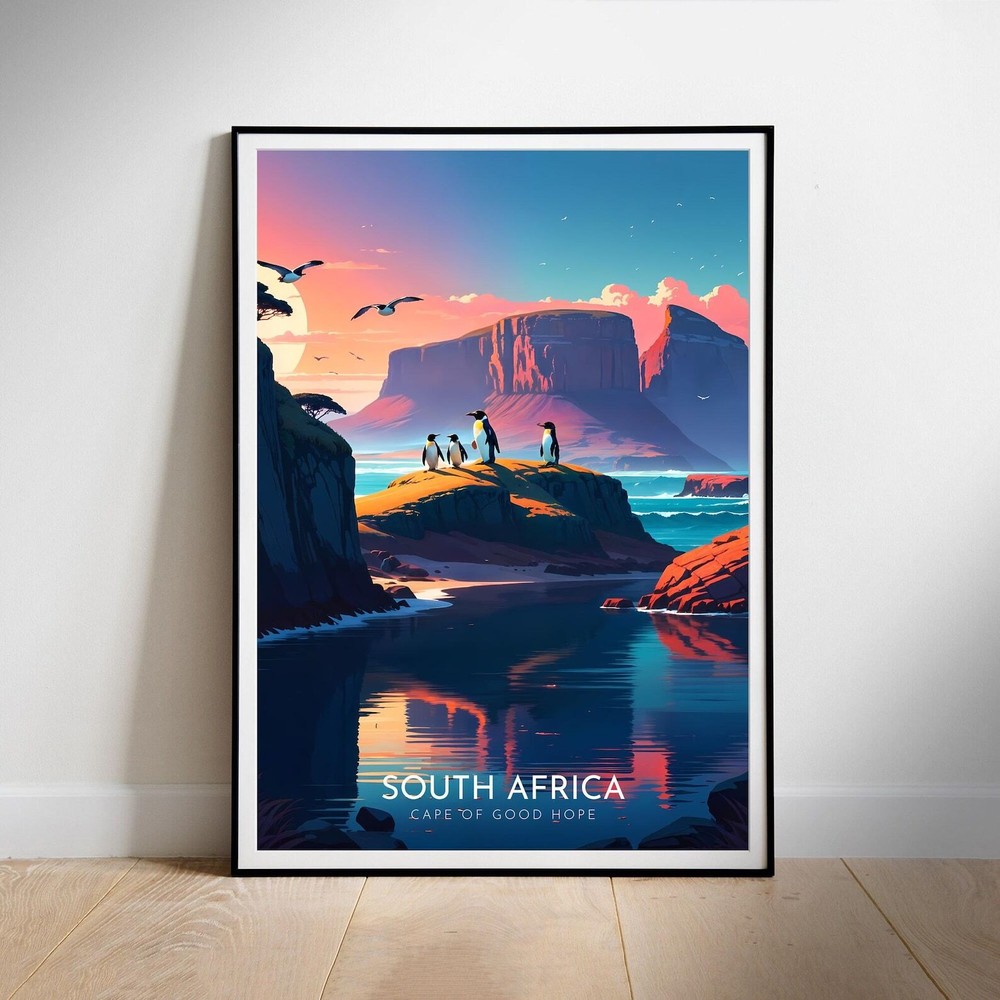 South Africa Travel Poster Cape Of Good Hope Printable Wall Art Instant Hanging