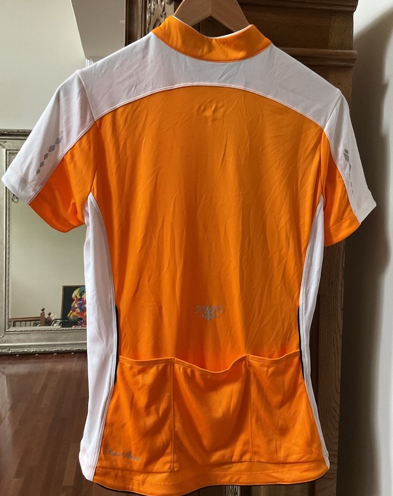 Pearl Izumi Jersey Orange 1/4 Zip Cycling Bike Short Sleeve Women Sz XL