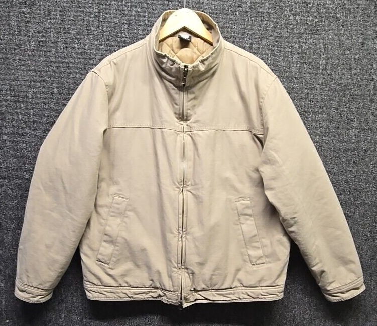 Vtg Rothco Concealed Carry Jacket Mens Large Canvas Tan Barn Full Zip Quilted