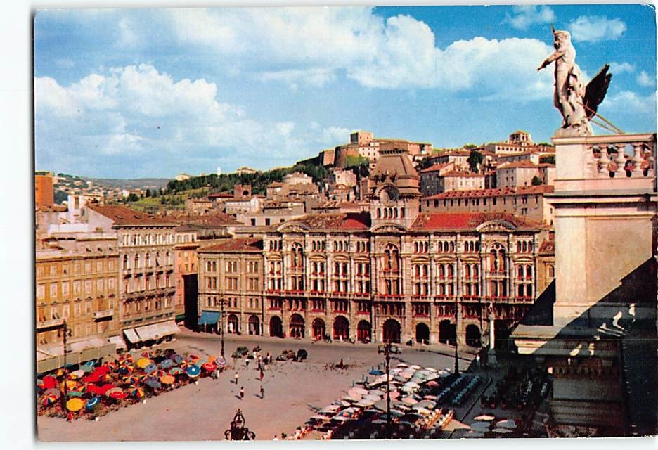 Postcard Unity of Italy square Trieste Italy