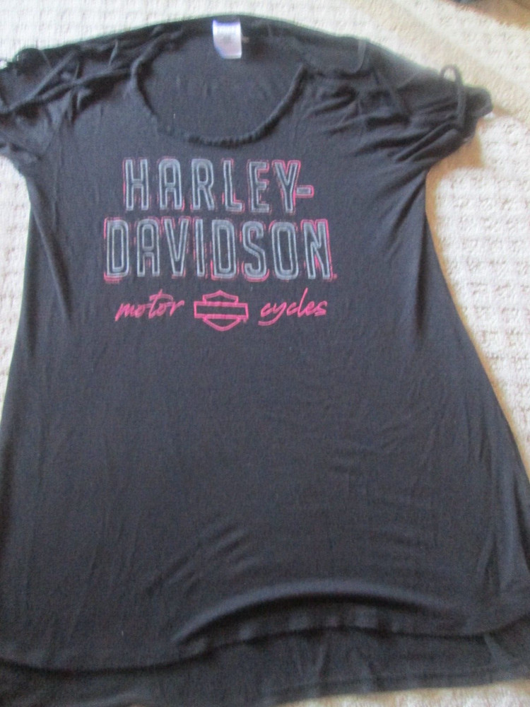 Harley Davidson Sz Women's Large Black w/ Criss Cross Strappy Shoulders UTAH