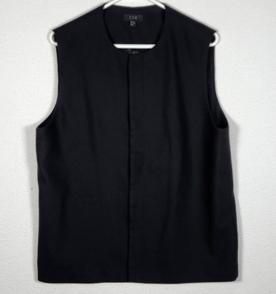 Chaleco de lana de ajuste regular COS para hombre talla 40R (mediano) negro botón delantero