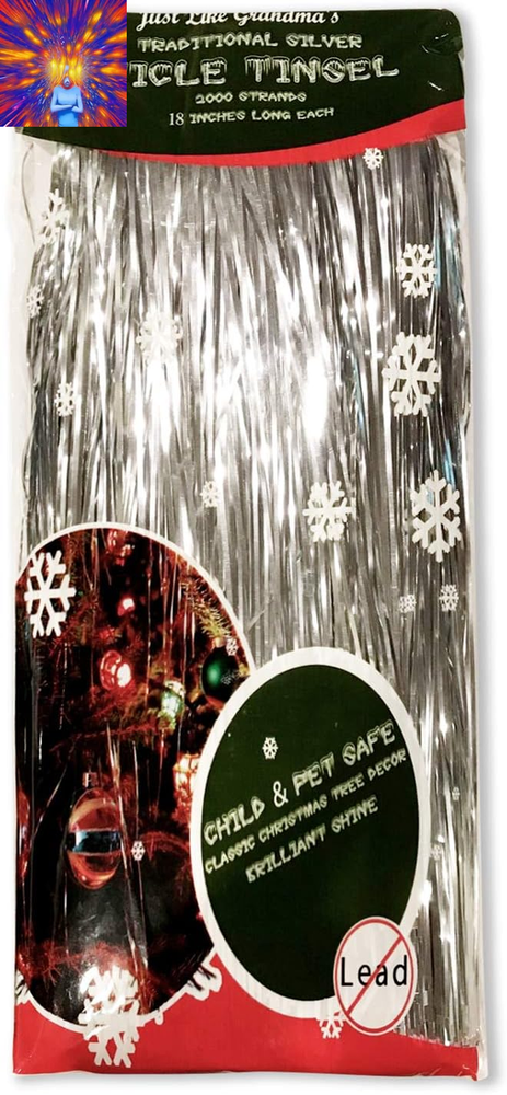 Premium Icicle Tinsel Strands for Christmas Tree - 2000 Old-Fashioned Silver Ici