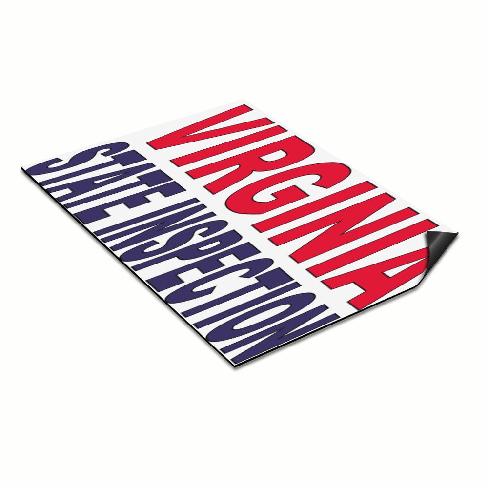 VA State Inspection Car Magnet Set – 2-Pack Red & Blue Heavy-Duty Signs  