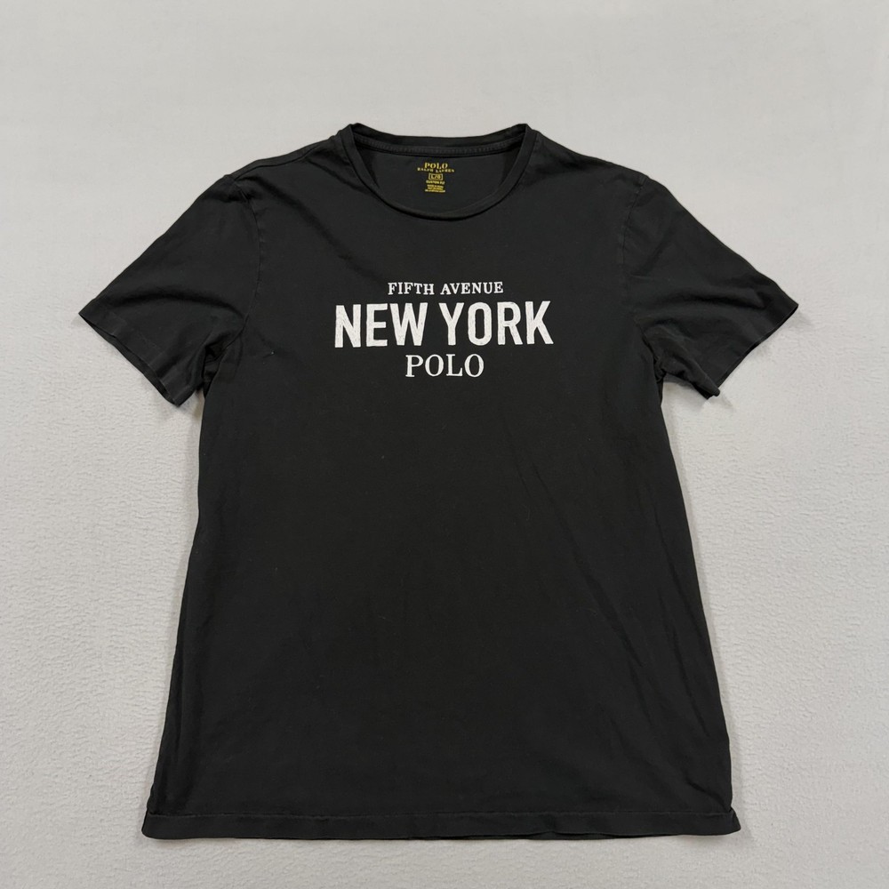 Polo Ralph Lauren Shirt Mens Large Black Fifth Avenue New York Graphic Tee