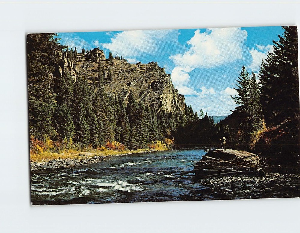 Postcard Gallatin River A Fisherman Paradise Montana