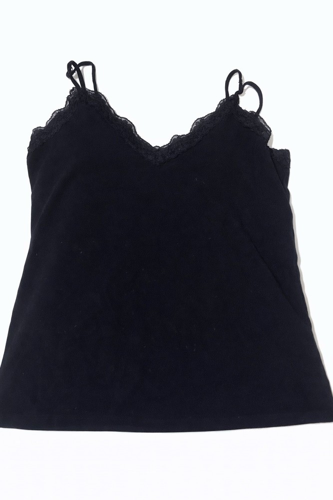 Old Navy Women’s Black Lace Trim Spaghetti Strap Tank Top Size Large Camisole