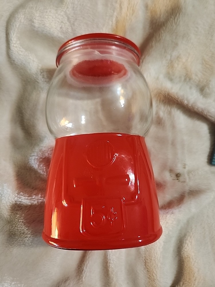 Sleigh Bell Bistro Glass Gum Ball Machine Candy Cookie Jar 8