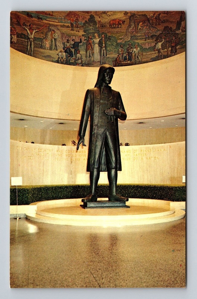 Harrisburg PA-Pennsylvania, William Penn Statue, Vintage Postcard
