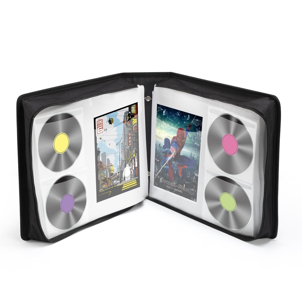 128-DVD Storage Binder with 64 Booklet Pockets for CDs and Blu-rays