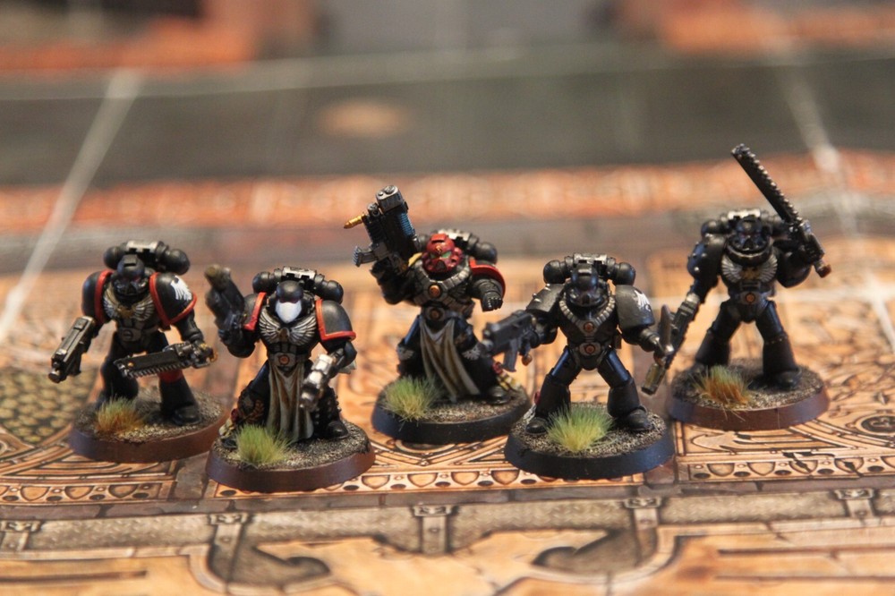 WARHAMMER 40,000 WH40K - x5  SPACE MARINES VETERAN TACTICAL SQUAD - Well Painted