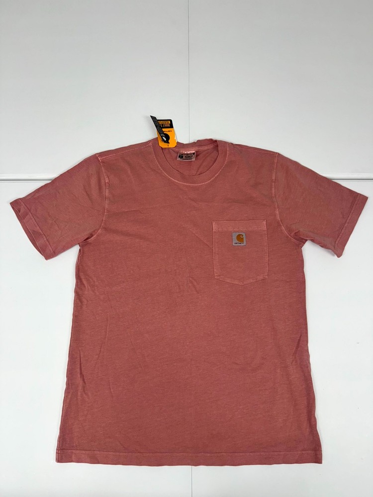 Carhartt Pocket T-Shirt Men's M Rose Tint Relaxed Fit Lightweight Garment Dyed