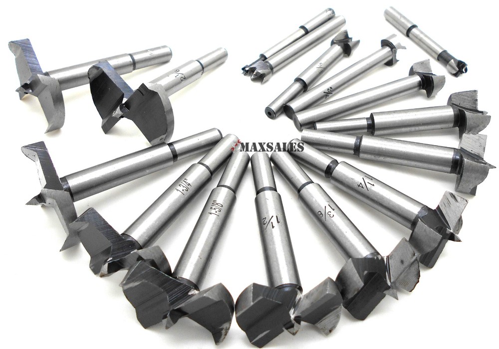 16pc Forstner Drill Bit Set Woodworking Hole Saw Set 1/4