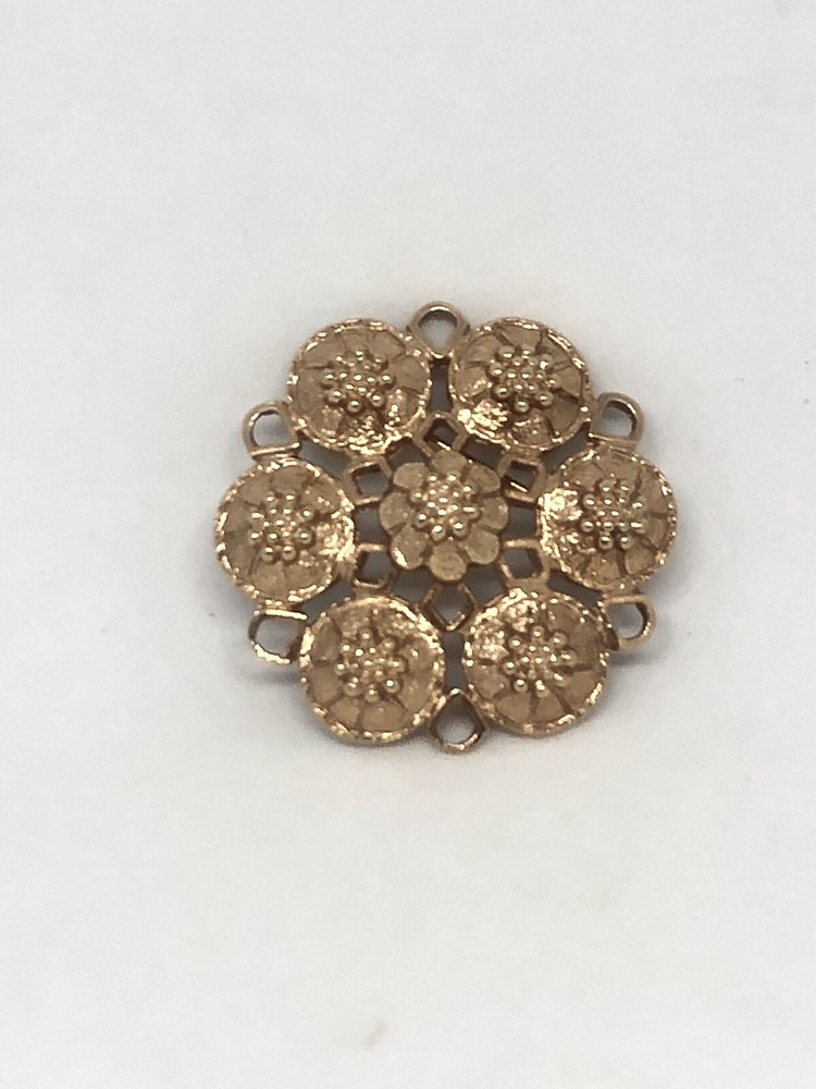 Sarah Coventry Etruscan Brooch Gold-Tone Textured Pin Fashion Jewelry