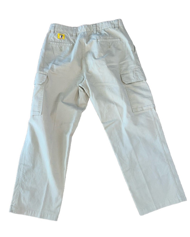 Duck Head Pants Mens 36x32 Beige Flat Front Vintage Cargo Pockets Baggy Y2K
