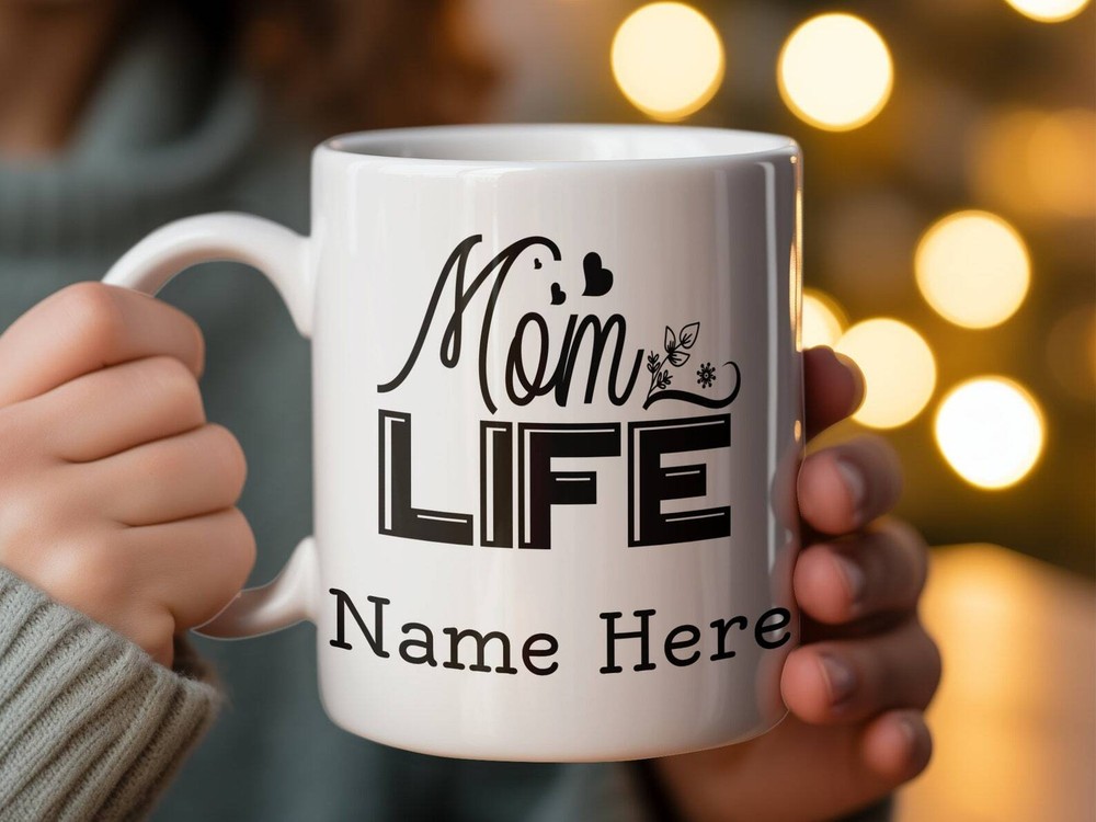 Personalized Mom Life Coffee Mug Custom Mothers Day Gift Ceramic Tea Cup