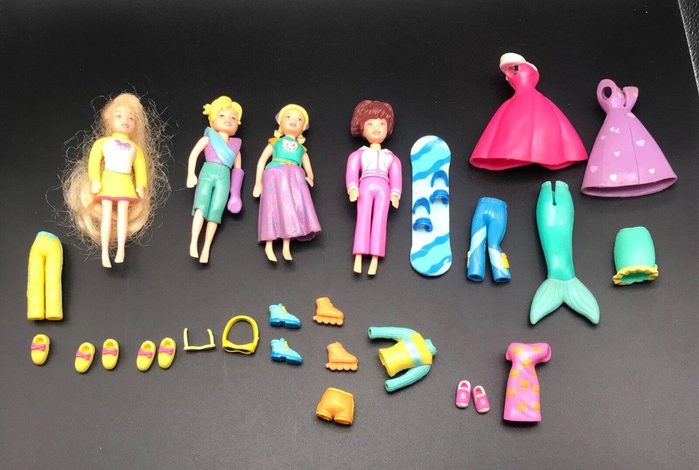 Vintage Polly Pocket dolls, clothing, and accessories Lot