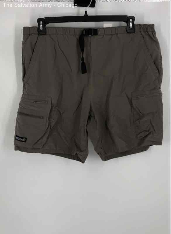 Columbia Mens Brown Elastic Waist Pockets Hiking Cargo Shorts Size Large