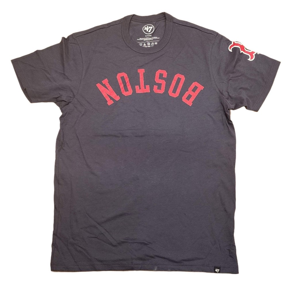 '47 Brand Boston Red Sox Navy Upside Down Two Peat Franklin Tee