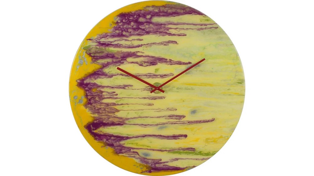 Modern Extra Large Glass Wall Clock with LED Lighting – Abstract Art Decor-image
