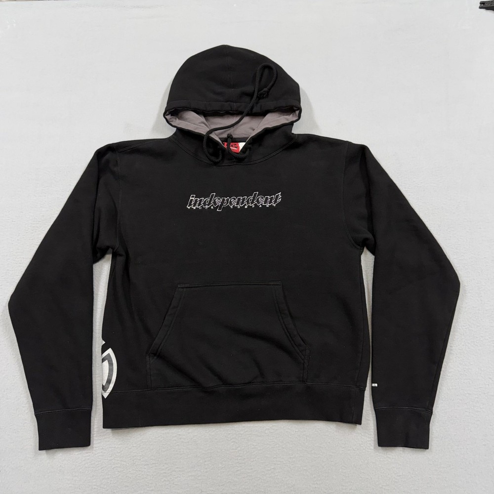 Independent Truck Company Hoodie Sweatshirt Womens Large Black Fleece Pullover