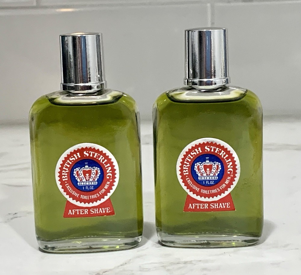 2X - Dana British Sterling After Shave - 1 oz glass bottle NWOB (#MM4)